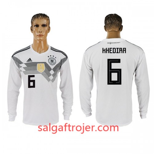 Tyskland Fodboldtrøjer Khedira 6 Hjemmebanesæt VM 2018 Langærmet Tyskland Fodboldtrøjer Khedira 6 Hjemmebanesæt VM 2018 Langærmet